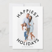 モダンはっきりしたChristmasエレガント Script Two Photo シーズンカード (正面)