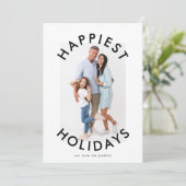 モダンはっきりしたChristmasエレガント Script Two Photo シーズンカード (スタンド正面)