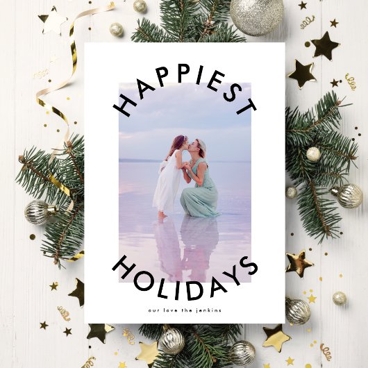 モダンはっきりしたChristmas Scriptエレガント Photo シーズンカード