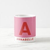 モダンはっきりしたcolorblock pinkアニマルプリント名 コーヒーマグカップ (中央)
