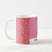 モダンはっきりしたcolorblock pinkアニマルプリント名 コーヒーマグカップ (左)