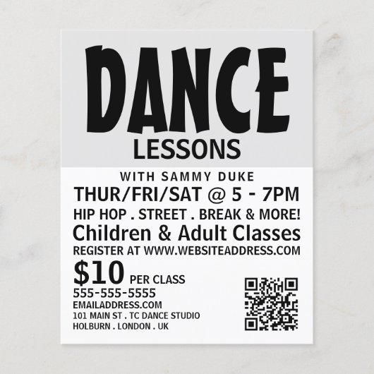 モダンはっきりしたDance Lesson 広告's Flyer チラシ (正面)
