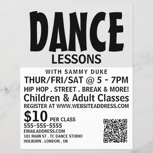 モダンはっきりしたDance Lesson 広告's Flyer チラシ (正面)