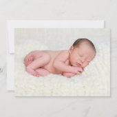 モダンはっきりしたHello Photo Birth発表 案内状 (裏面)