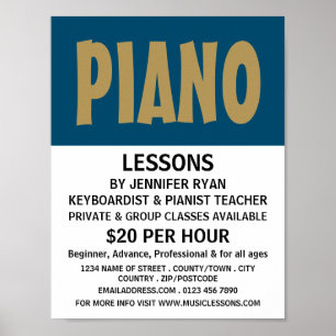 モダンはっきりしたKeyboard, Piano Lessons ポスター