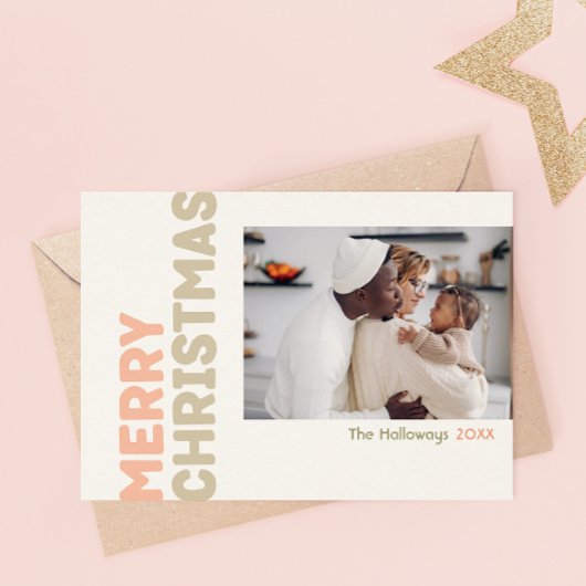 モダンはっきりしたMerry Christmas Year In Review 4 Photo シーズンカード