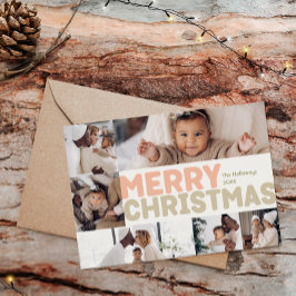 モダンはっきりしたMerry Christmas Year In Review 6 Photo シーズンカード