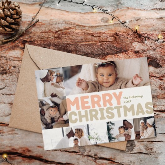 モダンはっきりしたMerry Christmas Year In Review 6 Photo シーズンカード