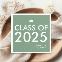 モダンはっきりしたSage Green Gradation Party スタンダードカクテルナプキン