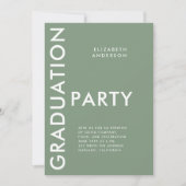 モダンはっきりしたSage Green Gradation Party 招待状 (正面)