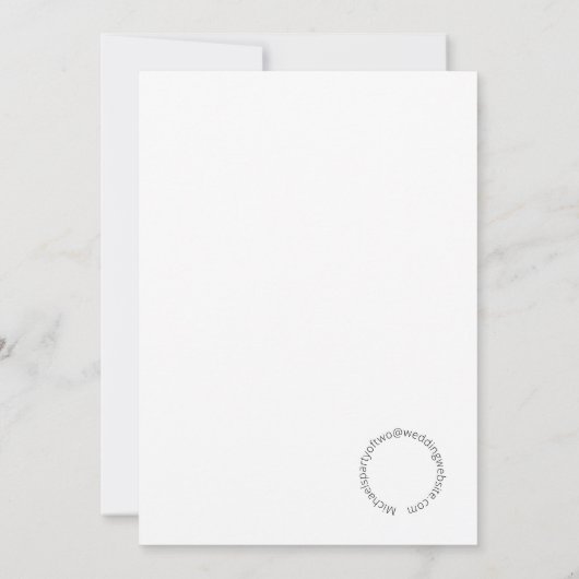 モダンはっきりしたScript Black & White 結婚's 招待状 (裏面)