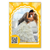 モダンはっきりしたSunshine Wavy Arch Photo結婚's テーブルナンバー (裏面)