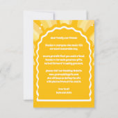 モダンはっきりしたSunshine Yellow Wavy Arch Photo サンキューカード (裏面)