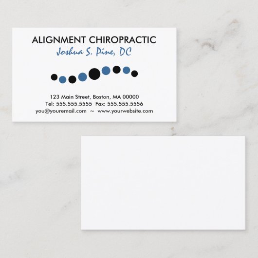 モダンはカイロプラクティックの名刺に点を打ちます 名刺 (正面/裏面)
