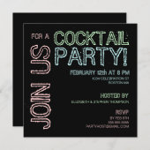 モダンはカクテルのパーティの招待状をつけます 招待状 (正面/裏面)