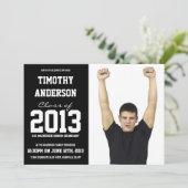 モダンはテーマの写真の卒業パーティーを遊ばします 招待状 (スタンド正面)