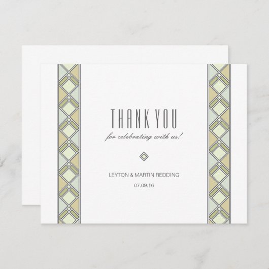 モダンはパターンサンキューカードをタイルを張りました 招待状 (正面/裏面)