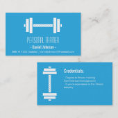 モダンはフィットネスのパーソナルトレーナーの青を重くします 名刺 (正面/裏面)