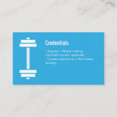 モダンはフィットネスのパーソナルトレーナーの青を重くします 名刺 (裏面)