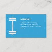 モダンはフィットネスのパーソナルトレーナーの青を重くします 名刺 (裏面)