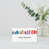 モダンは不動産のプロフェッショナルの不動産仲介業者を収容します 名刺 (スタンド正面)