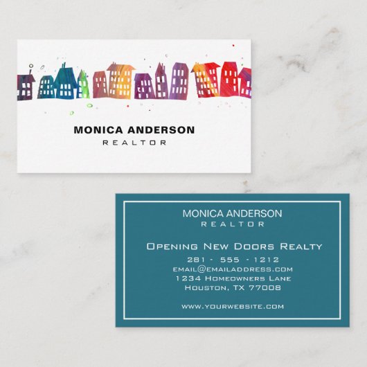 モダンは不動産のプロフェッショナルの不動産仲介業者を収容します 名刺 (正面/裏面)