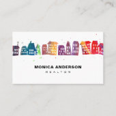 モダンは不動産のプロフェッショナルの不動産仲介業者を収容します 名刺 (正面)