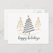 モダンは休日の木を向きます シーズンポストカード (正面/裏面)