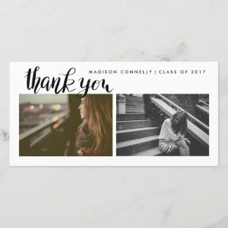 モダンは手書きの大学院の写真感謝していしています サンキューカード