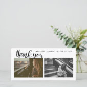 モダンは手書きの大学院の写真感謝していしています サンキューカード (スタンド正面)