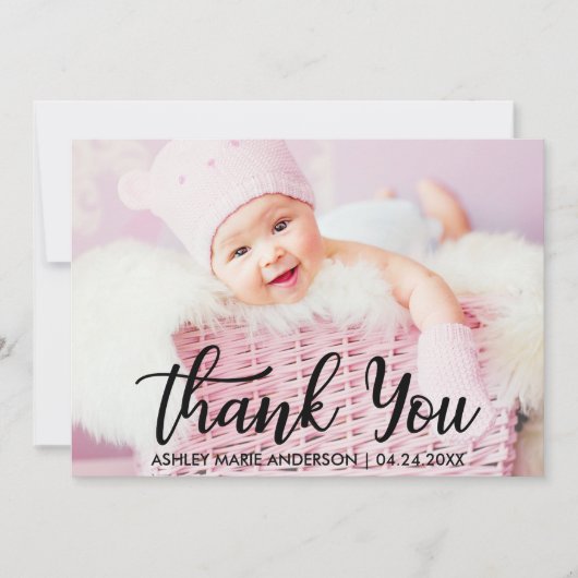 モダンは新生児感謝していしています サンキューカード (正面)