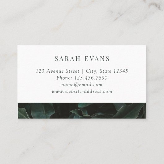 モダンは緑の草木を残します 名刺 (裏面)