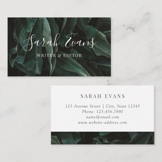 モダンは緑の草木を残します 名刺 (正面/裏面)