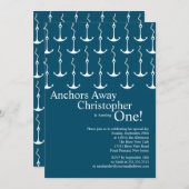 モダンは遠くにな男の子の第1誕生会を固定します 招待状 (正面/裏面)