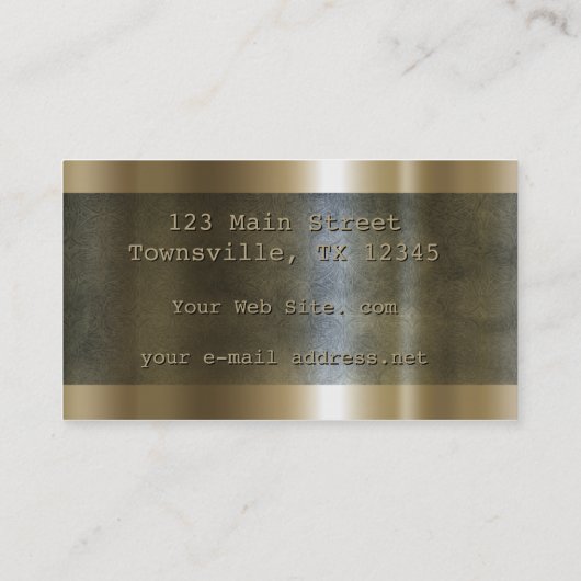 モダンは金属金ゴールドをエッチングしました 名刺 (裏面)