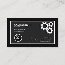 モダンは3つのギアエンジニアを縁どります 名刺