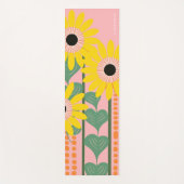 モダンひまわり愛ハートパーソナライズされた名 ヨガマット (正面)