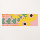 モダンひまわり愛ハートパーソナライズされた名 ヨガマット (正面(横))