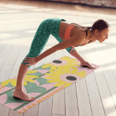 モダンひまわり愛ハートパーソナライズされた名 ヨガマット