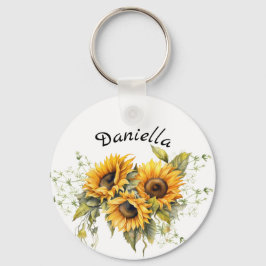 モダンひまわり黄色 キーホルダー
