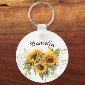 モダンひまわり黄色 キーホルダー (正面)
