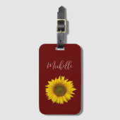 モダンひまエレガントわりスクリプト赤 ラゲッジタグ (正面縦)