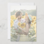 モダンひま素朴花おもしろいオーバーレイ結婚写真 招待状 (正面)