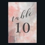 モダンほこりっぽいサンゴ抽象芸術ブラッシュストス結婚ローク テーブルナンバー<br><div class="desc">サンゴ、ほこりっぽいサンゴ、灰色と砂色のベージュの美しい抽象芸術のブラッシュストローク与えこのテーブルのカードのデザインのアピールコンテンポラリー。のエレガンスシンプルは披露宴や宴会にフォーマルよカジュアルく役立つ。各カードは別々に印刷されるので、すべてのテーブルに対して個別にカードを作成する必要がある。テーブル番号を編集してカートに追加し、目的のテーブルすべてにテーブルカードが付くまで、これらの手順を繰り返す。</div>