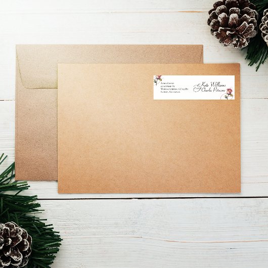 モダンほこりっぽいバラサマー結婚赤面ラベル ラベル