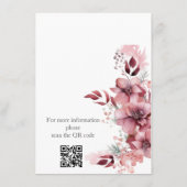 モダンほこりっぽいバラピ結婚ンク エンクロージャーカード (裏面)