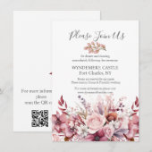 モダンほこりっぽいバラピ結婚ンク エンクロージャーカード (正面/裏面)