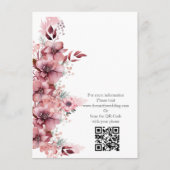 モダンほこりっぽいバラピ結婚ンク エンクロージャーカード (裏面)