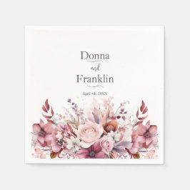 モダンほこりっぽいバラピ結婚ンク スタンダードカクテルナプキン