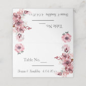 モダンほこりっぽいバラピ結婚ンク プレイスカード (外部開封)